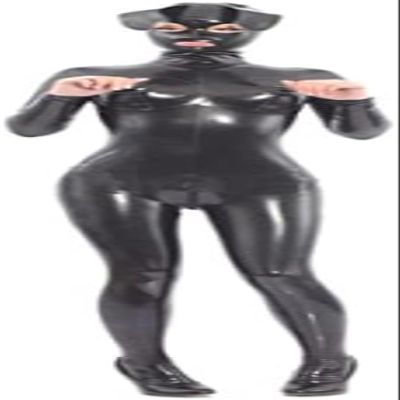 ANTIY Latex Gummi Uniform 100% Rubber Black Sexy Party,Black,X-Large
