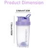 chenqi Protein Shaker Cup with Mixer Ball Gym Shaker Bottle Portable Milkshake Water Cup BPA Free, 500 ml(Purple) view 3