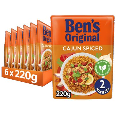 BEN'S ORIGINAL Cajun Microwave Rice, Bulk Multipack 6 x 220g pouches