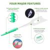 Dual Use Interdental Brushes, 200pcs Wisdom Interdental Brushes with Case, Dental Floss Braces for Oral Cleaning, Toothpick Cleaning Tool (Green) view 4