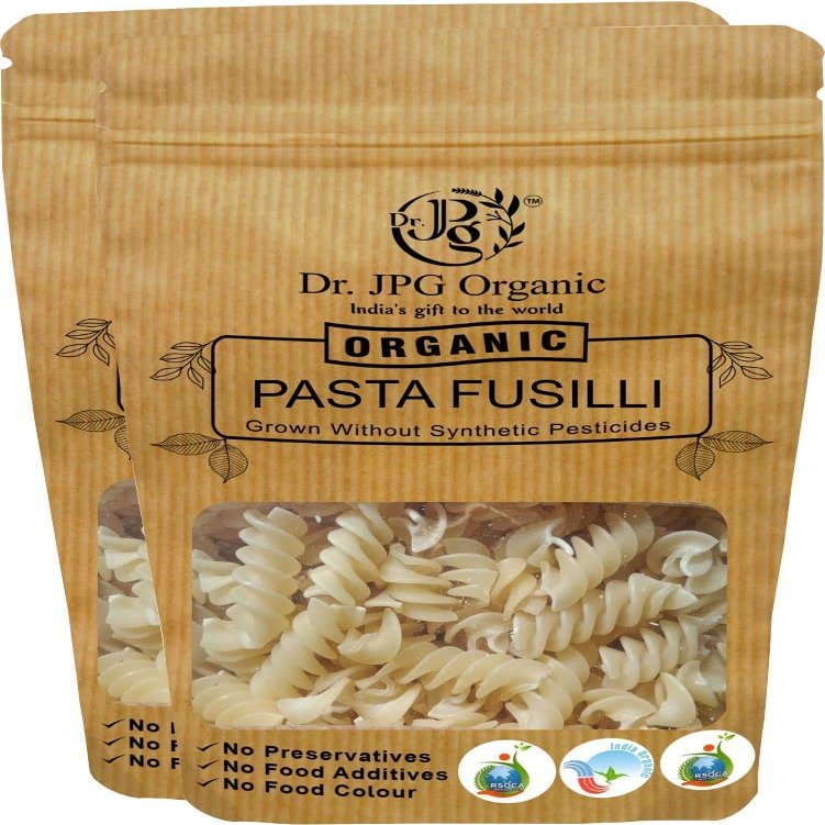 QURA Organic Pasta Fusilli | 500 g | USDA Organic Certified | India Organic certified-100% Organic-(250g + 250g = 500g)