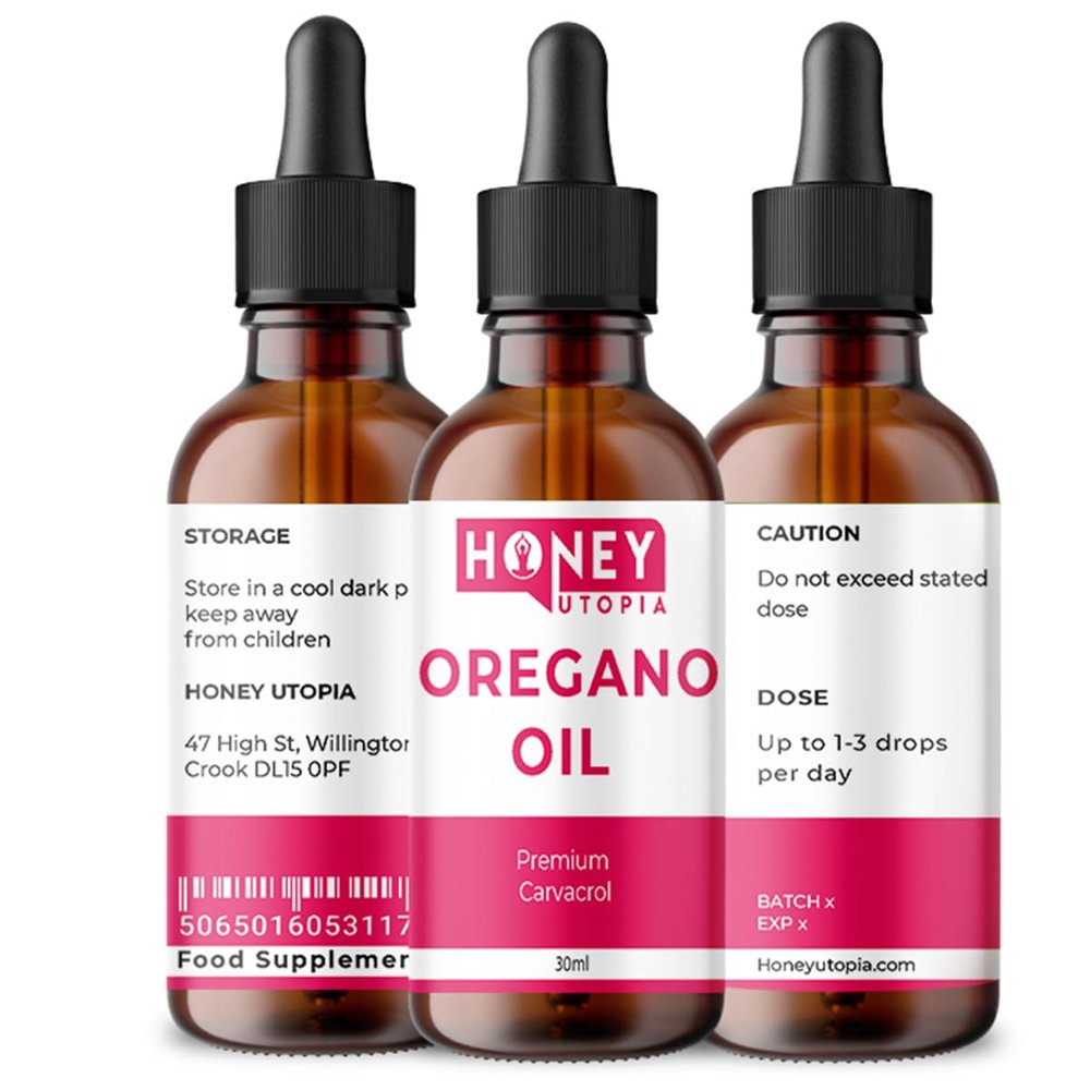 10ml Wild Oregano Oil 80% Carvanol, Premium High Strength Essential Oils, Natural Oil of Oregano Leaves, Origanum Vulgare Supplement Extract - Honey Utopia