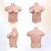Minaky Realistic Fake Muscle Silicone Female Breast Half Body Suit with Lifelike Skin Texture, for Cosplay Transgender Party Halloween, L-F Cup, Silicone Filled view 2