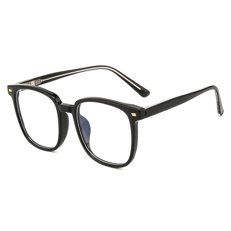 NOVESIXTDAT Stylish Reading Glasses Women Men, Square HD Blue Light Blocking Readers, Anti Glare Computer Flat Light Mirror (Color : Black, Size : +0.50)