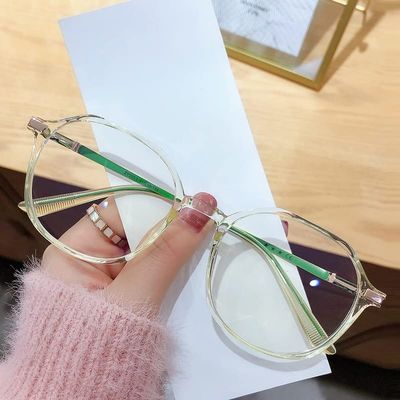 NOVESIXTDAT Stylish Oval Reading Glasses Women Men, Round Blue Light Blocking Computer Readers, Anti Eye Strain Flat Light Mirror (Color : Green, Size : +0.50)