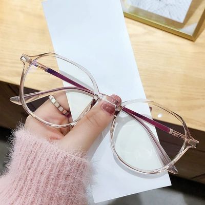 NOVESIXTDAT Stylish Oval Reading Glasses Women Men, Round Blue Light Blocking Computer Readers, Anti Eye Strain Flat Light Mirror (Color : Purple, Size : +3.50)