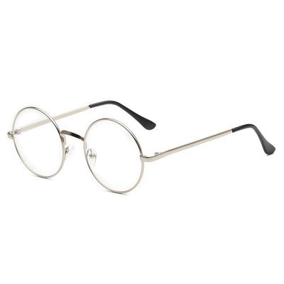 NOVESIXTDAT Round Metal Reading Glasses Women Men, Blue Light Blocking Readers, Retro Anti Eye Strain Computer Flat Light Mirror (Color : Silver, Size : +1.50)