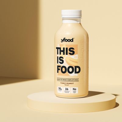 yfood Funky Peanut, tasty meal replacement, THIS IS FOOD drink, 34g of protein, 26 vitamins and mineral (12 x 500ml)
