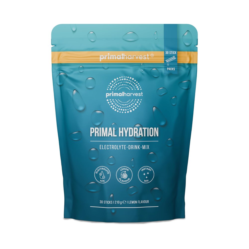 Primal Hydration by Primal Harvest - Electrolyte isotonic Drink Mix, in on-The-go sachets with Magnesium, Potassium and Vitamin C, for Men and Women, 30 Servings