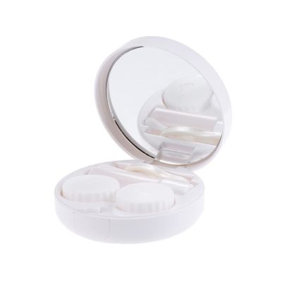 LALAFINA Marble Pattern Case Holder with Lid Portable Lens Container for Travel and Home Use in White