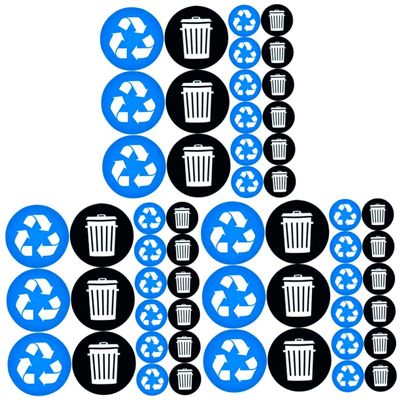 Cabilock 3sets Recycling Stickers Trash Can Labels Waste Bin Classification Signs Adhesive Bin Stickers Recycle Sign for Kitchen Trash Sorting