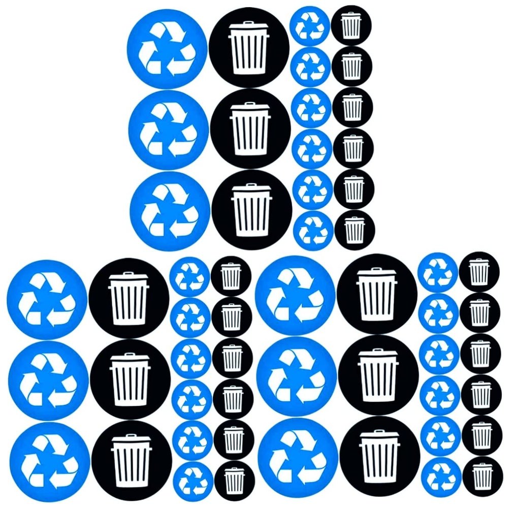Cabilock 3sets Recycling Stickers Trash Can Labels Waste Bin Classification Signs Adhesive Bin Stickers Recycle Sign for Kitchen Trash Sorting