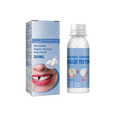 Wttfc 60ml False Teeth Tooth Repair Granules, Tooth Filling Repair Kit, DIY Moldable Fake Teeth - Temporary Tooth Repair Beads, Tooth Bonding Kit for Fix The Missing and Broken Tooth