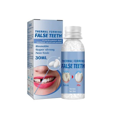 Wttfc Tooth Filling Repair kit, Temporary Tooth Kits, Temporary Tooth Filling Denture Repair Beads, Moldable False Teeth for Fixing Filling Missing Broken Tooth, Snap On Teeth Veneers, 60ml