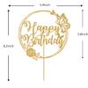 Gold Glitter Butterfly Cake Toppers, Butterfly Happy Birthday Cake Decorations, Butterfly Themed Birthday Wedding Anniversary Baby Shower Party Supplies view 4