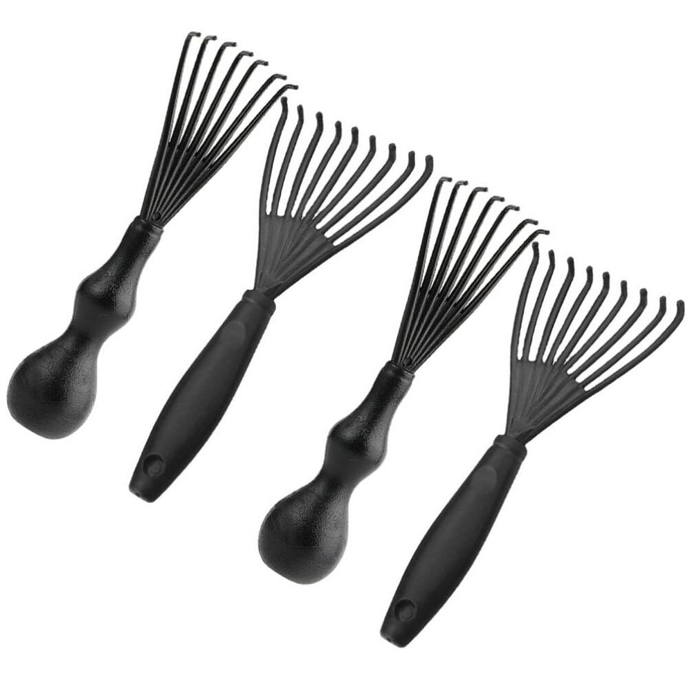 Lurrose 4Pcs household cleaner black hair brush comb hair remover cleaner brush comb cleaning tool brush Epilator small tools portable plastic