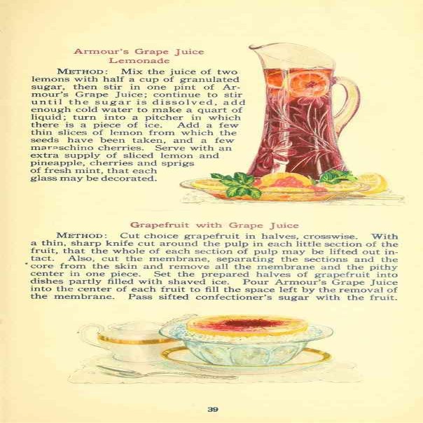 A4 Print Business of being a Housewife 1917 Grape Juice Lemonade Grapefruit with Grape Juice