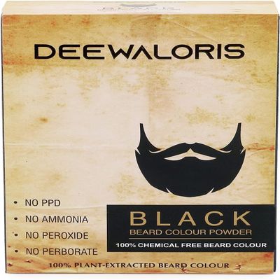 QURA Oris Beard Black Colour Powder | 100% Chemical Free | Plant Extracted