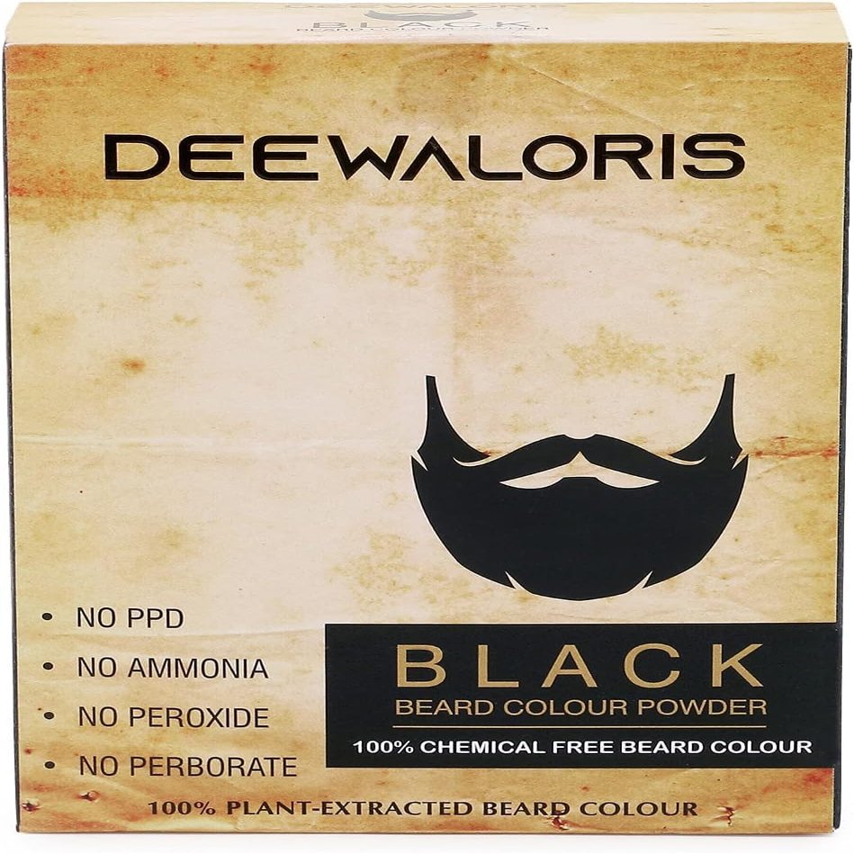QURA Oris Beard Black Colour Powder | 100% Chemical Free | Plant Extracted