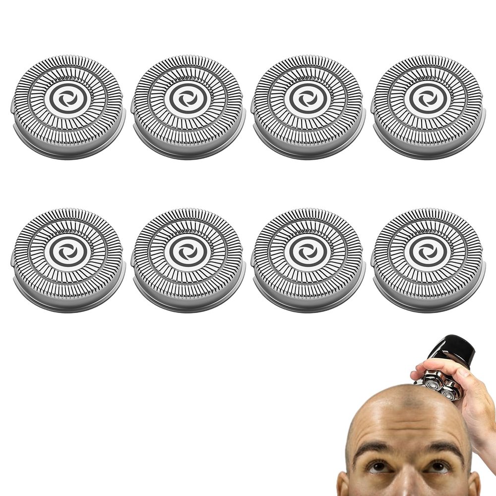 AUDOC Shaver Head Replacement Blade compatible with Skull Shaver Pitbull Gold PRO Shaver Replacement Blade 4 Head (8 Pack)