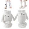 Ukisisi Socks Holding Hands, Cute Magnetic 3d Couple Holding Hands Socks, Funny Doll Holding Hands Couple Mid-tube Socks, Magnetic Hand Holding Socks-white||2 pairs view 1