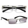 ZIZO EYEWEAR 2 Pack Men' Semi-Rimless Reading Glasses Light Tinted Lens &Clear Lens Reading Sunglasses/Spring Hinge R401 (Silver & SilverTintedGrey, +3.50 Magnification) view 3