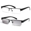 ZIZO EYEWEAR 2 PACK Men' Semi-Rimless Reading Glasses Light Tinted Lens &Clear Lens Reading Sunglasses/Spring Hinge R401 (Black & BlackTintedGrey, 1.00 Magnification) view 1