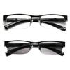 ZIZO EYEWEAR 2 PACK Men' Semi-Rimless Reading Glasses Light Tinted Lens &Clear Lens Reading Sunglasses/Spring Hinge R401 (Black & BlackTintedGrey, 1.00 Magnification) view 3