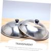 BAZAC Universal Pot Lid Stainless Steel Saucepan Stainless Steel Cookware Stainless Frying Pan Glass Frying Pot Tempered Glass Lid Universal Lid Cheese Cooking Utensils Frying Pan Cover-40CM view 2