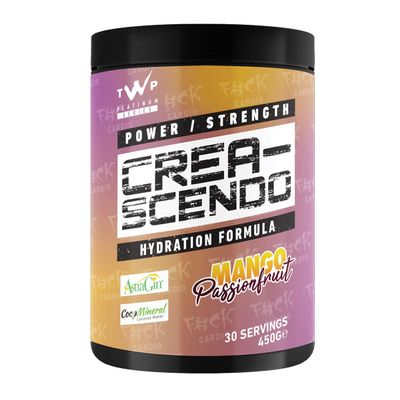 TWP Nutrition Platinum Series Crea-Scendo Creatine Powder, 470g / 250g and 50/30 Servings, 5 Great Flavours (Mango Passionfruit, 450g)