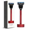 Bolin Webb Generation Razor and Stand in Red. Fitted with Gillette Fusion5 Blade. Luxury Razor for Men. view 1