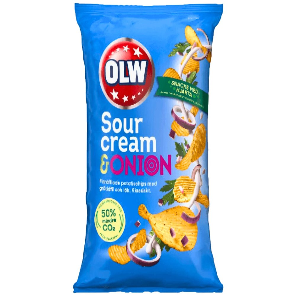 OLW Sourcream & Onion Crisps, 175g