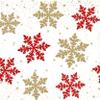16 Napkins Embossed Christmas Snow Crystals Gold and Red as Table Decoration Paper Napkins with Motif Also for Decoupage and Decoupage 33 x 33 cm view 1