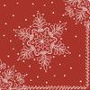 16 Napkins Embossed Christmas White Snow Crystal on Red as Table Decoration Paper Napkins with Motif Also for Decoupage and Decoupage 33 x 33 cm view 1