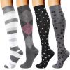 DRESHOW 4 Pairs Compression Socks For Women&Men Circulation Best Support for Athletic Running Cycling Travel view 1