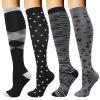 DRESHOW 4 Pairs Compression Socks For Women&Men Circulation Best Support for Athletic Running Cycling Travel view 1