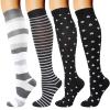 DRESHOW 4 Pairs Compression Socks For Women&Men Circulation Best Support for Athletic Running Cycling Travel view 1
