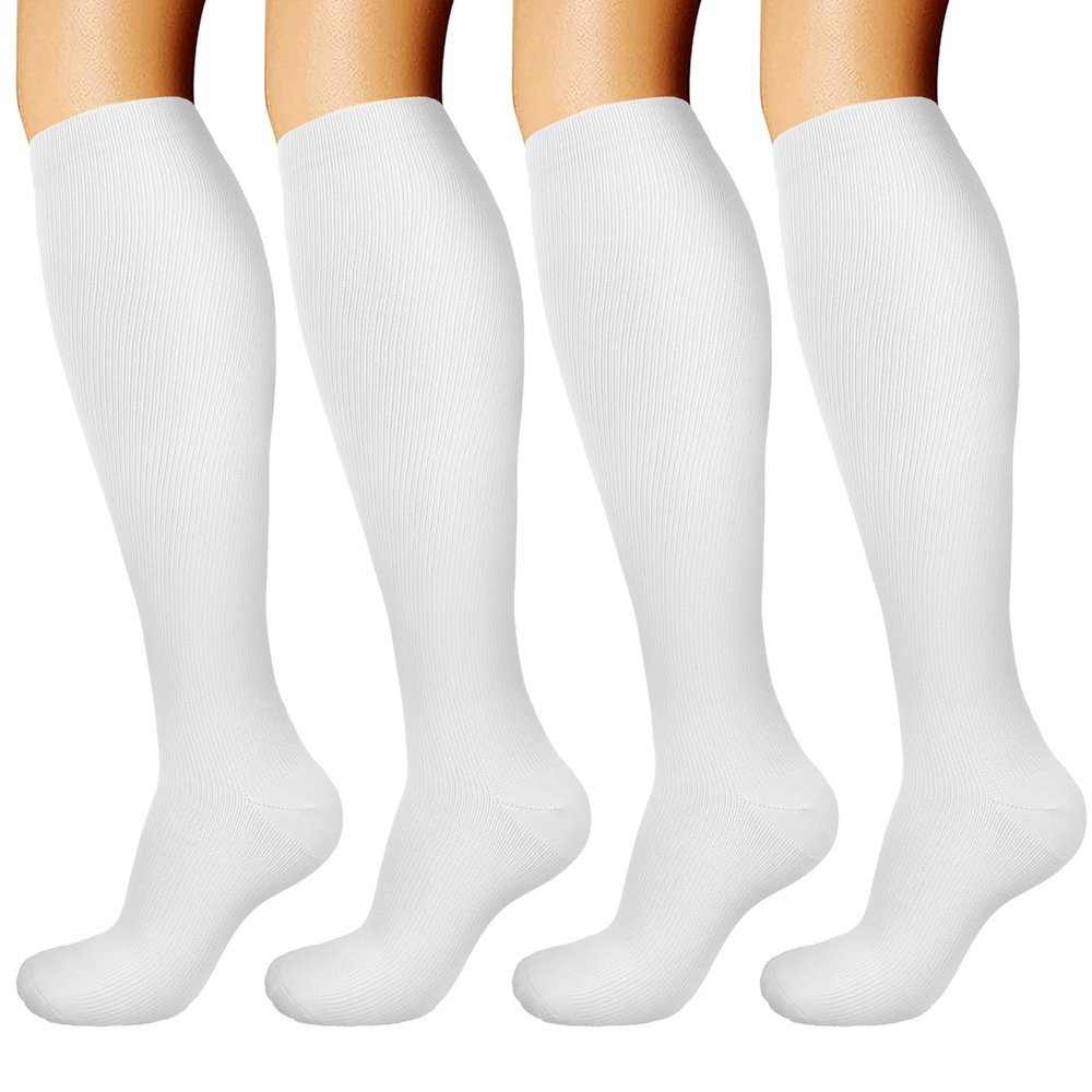 DRESHOW 4 Pairs Compression Socks For Women&Men Circulation Best Support for Athletic Running Cycling Travel