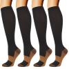DRESHOW 4 Pairs Compression Socks For Women&Men Circulation Best Support for Athletic Running Cycling Travel view 1