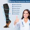 DRESHOW 4 Pairs Compression Socks For Women&Men Circulation Best Support for Athletic Running Cycling Travel view 2