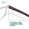 2SeeLife Small Round TR-90 Reading Glasses for Men & Women - Narrow-Medium Fit, Sturdy Frame, Spring Hinges, Retro Readers, Clear, +1.50 view 4