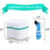 Keedolla Denture Case with Strainer Basket, Dental Retainer Container Case Denture Storage Cleaner Box for Travel and Daily Use - Lake Green view 2