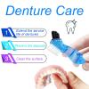 Keedolla Denture Case with Strainer Basket, Dental Retainer Container Case Denture Storage Cleaner Box for Travel and Daily Use - Lake Green view 3