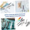 Beavorty 200pcs Tweezers Non-Slip Covers Tip Tweezers Protective Sleeve Elbow Clip Replacement Cover view 2