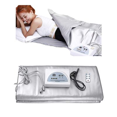 Sauna Blanket, 220V 2 Zone Controller Professional Sauna Blanket Detox Therapy Anti Ageing Beauty Machine with Remote Control for Home SPA Beauty Salon