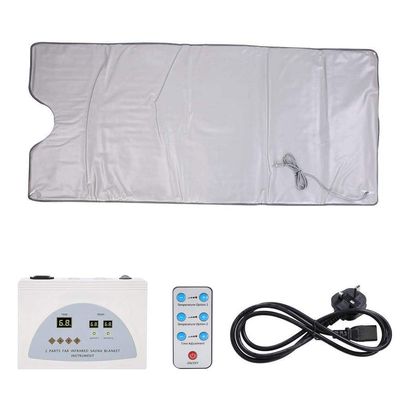BounabInfrared Sauna Blanket, 2 Zone Controller Body Shaper Professional Sauna Slimming Blanket Detox Therapy Anti Ageing Beauty Machine,