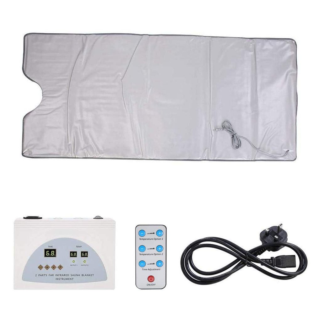 BounabInfrared Sauna Blanket, 2 Zone Controller Body Shaper Professional Sauna Slimming Blanket Detox Therapy Anti Ageing Beauty Machine,