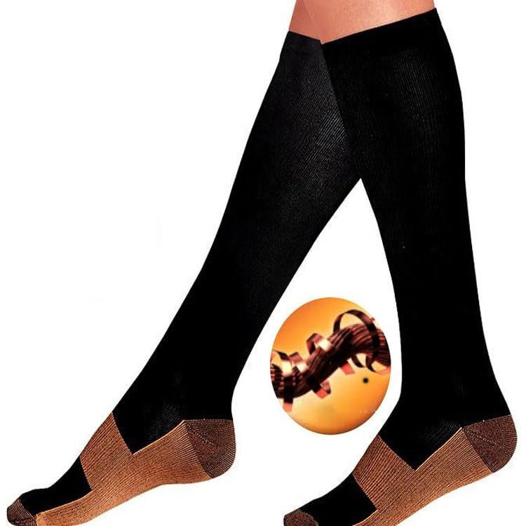 zalati Copper Compression Socks 2pcs Foot Compression Sleeve Unisex for Medical, Running, Cycling Athleti