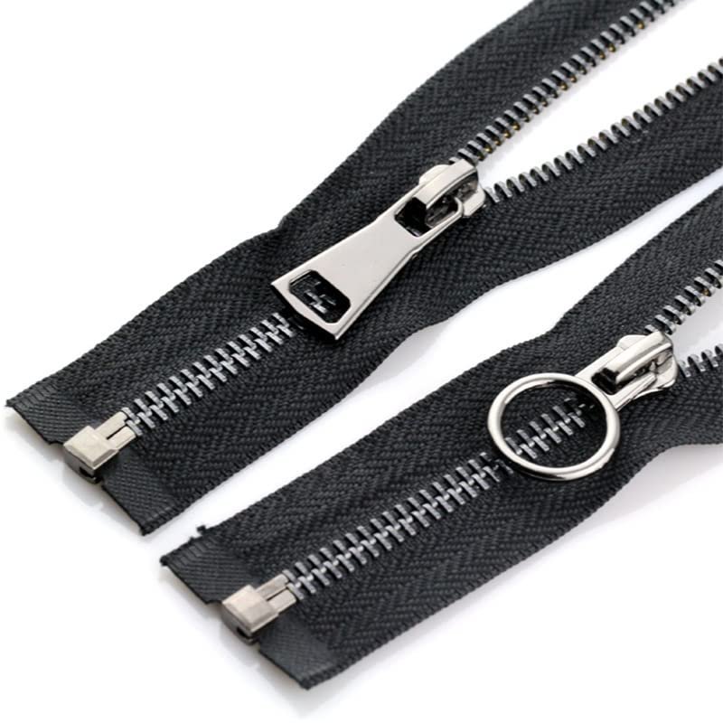 Two-Way Zip Zipper Black Open Close-end Zipper Zippers Pull (Color : Oblong Slider, Size : 150cm)