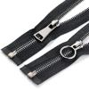 Two-Way Zip Zipper Black Open Close-end Zipper Zippers Pull (Color : Oblong Slider, Size : 150cm) view 1